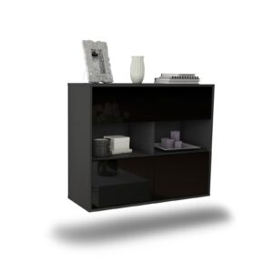 Sideboard Richmond, Schwarz, hängend (92x79x35cm)