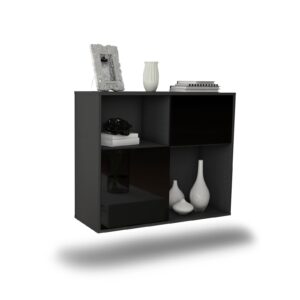 Sideboard Shreveport, Schwarz, hängend (92x79x35cm)