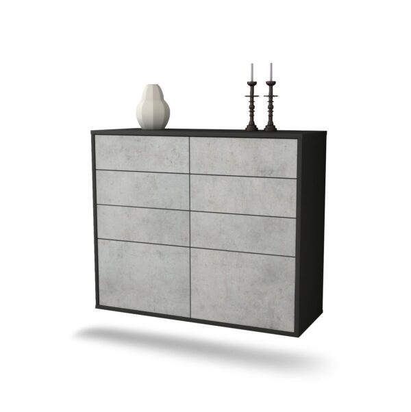 Sideboard Des Moines, Beton, hängend (92x79x35cm)