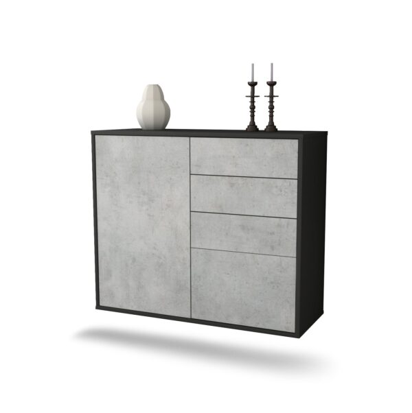 Sideboard Tacoma, Beton, hängend (92x79x35cm)