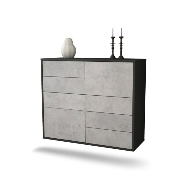 Sideboard Amarillo, Beton, hängend (92x79x35cm)