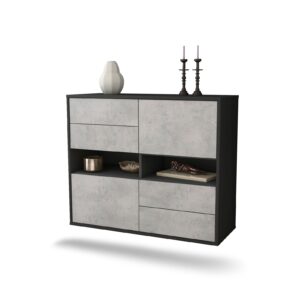 Sideboard Oxnard, Beton, hängend (92x79x35cm)
