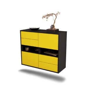 Sideboard Oxnard, Gelb, hängend (92x79x35cm)