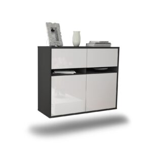 Sideboard Fort Lauderdale, Weiß, hängend (92x79x35cm)