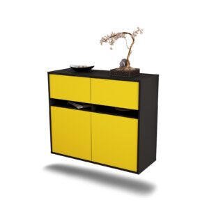 Sideboard Fort Lauderdale, Gelb, hängend (92x79x35cm)