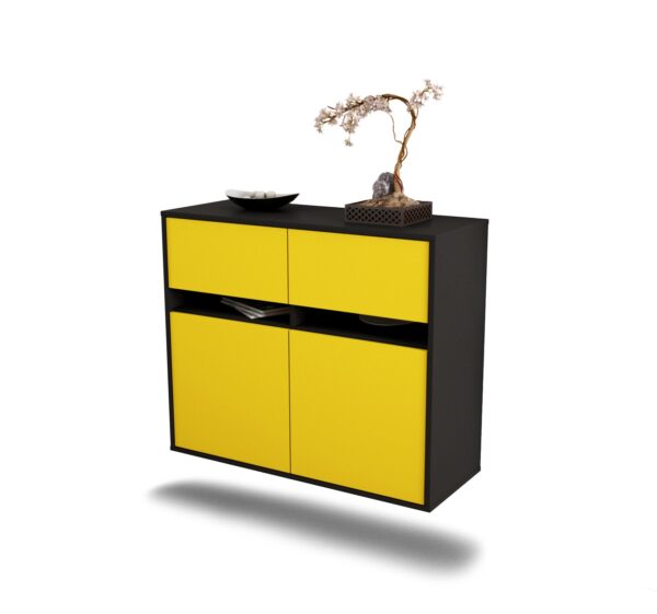 Sideboard Fort Lauderdale, Gelb, hängend (92x79x35cm)