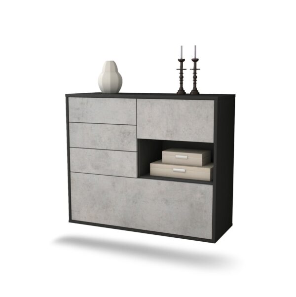 Sideboard Knoxville, Beton, hängend (92x79x35cm)