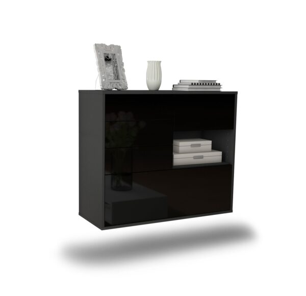 Sideboard Knoxville, Schwarz, hängend (92x79x35cm)