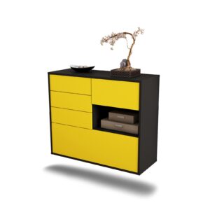 Sideboard Knoxville, Gelb, hängend (92x79x35cm)