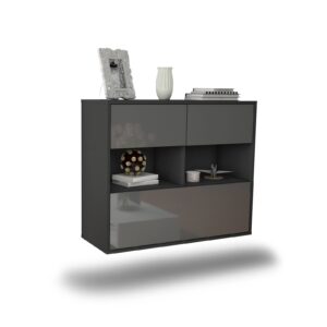 Sideboard Newport News, Grau, hängend (92x79x35cm)