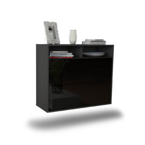 Sideboard Spring Valley, Schwarz, hängend (92x79x35cm)