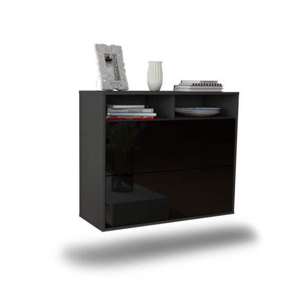 Sideboard Spring Valley, Schwarz, hängend (92x79x35cm)