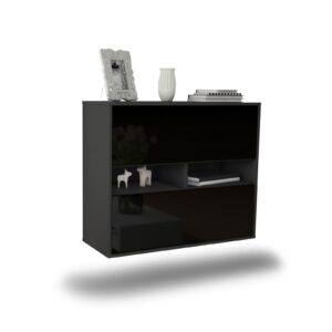Sideboard Jackson, Schwarz, hängend (92x79x35cm)