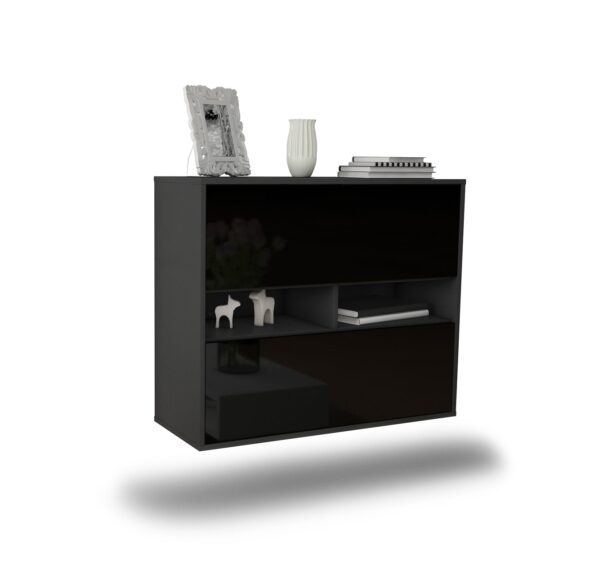 Sideboard Jackson, Schwarz, hängend (92x79x35cm)