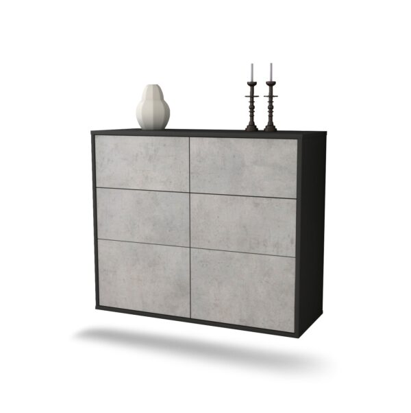 Sideboard Tempe, Beton, hängend (92x79x35cm)