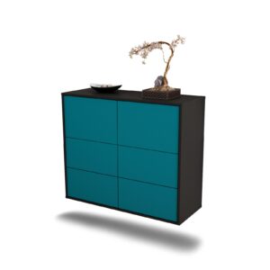Sideboard Worcester, Türkis, hängend (92x79x35cm)