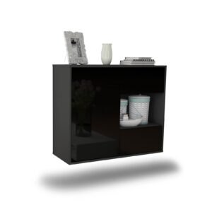 Sideboard Brownsville, Schwarz, hängend (92x79x35cm)