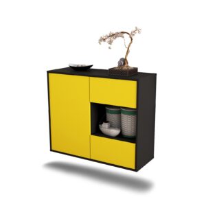 Sideboard Brownsville, Gelb, hängend (92x79x35cm)