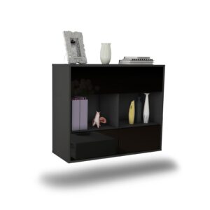 Sideboard Providence, Schwarz, hängend (92x79x35cm)