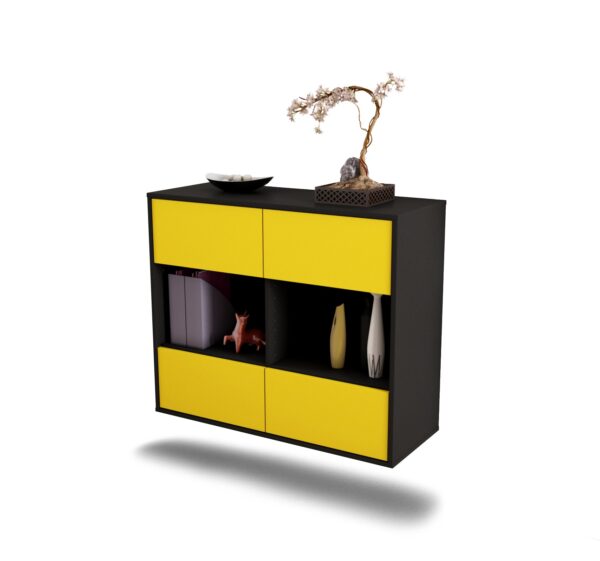 Sideboard Providence, Gelb, hängend (92x79x35cm)