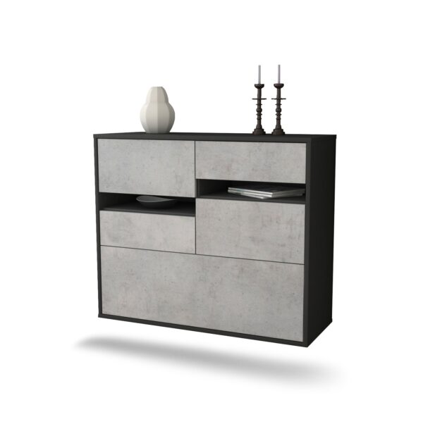 Sideboard Fayetteville, Beton, hängend (92x79x35cm)