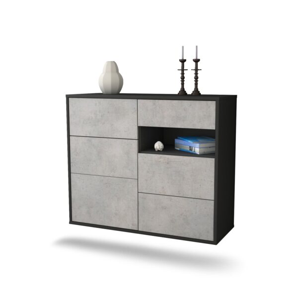 Sideboard Huntsville, Beton, hängend (92x79x35cm)