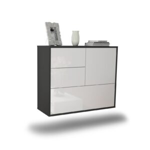 Sideboard Rancho Cucamonga, Weiß, hängend (92x79x35cm)