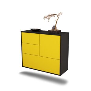 Sideboard Rancho Cucamonga, Gelb, hängend (92x79x35cm)