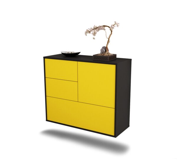 Sideboard Rancho Cucamonga, Gelb, hängend (92x79x35cm)