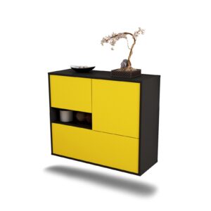Sideboard Santa Clarita, Gelb, hängend (92x79x35cm)