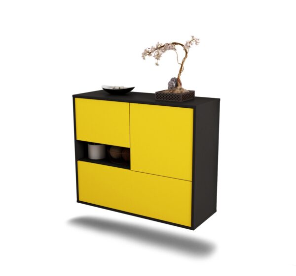 Sideboard Santa Clarita, Gelb, hängend (92x79x35cm)